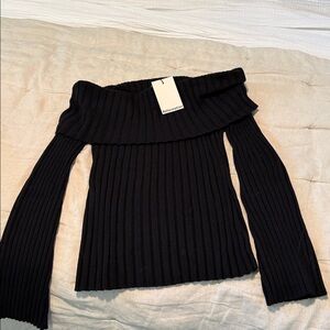 Reformation Lana Cashmere Blend Sweater Black - Size M